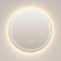 BADSPIEGEL Runder mit Beleuchtung mit Muster ф70 cm - Weiß, Glas (70/2.9/70cm) - EMKE