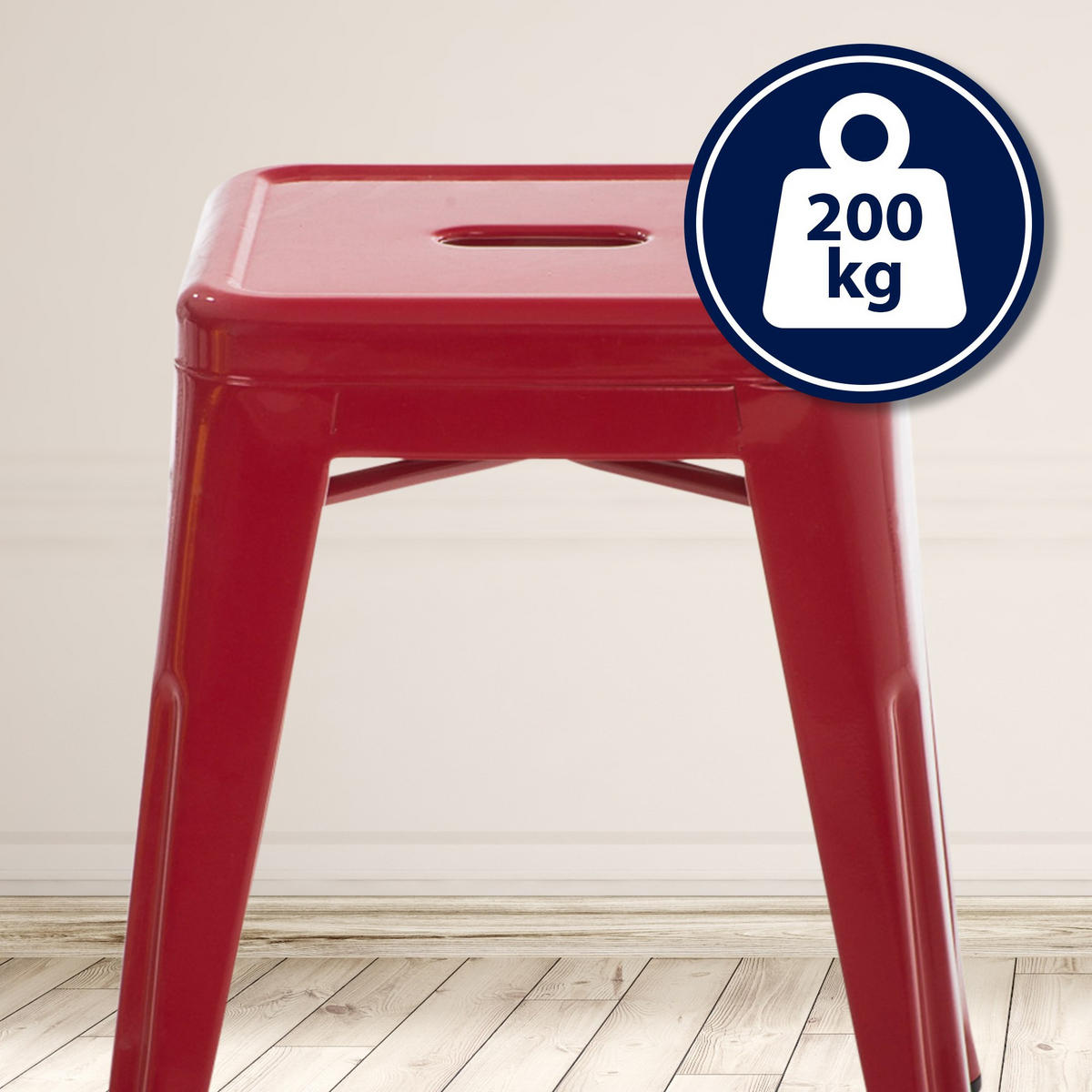 SITZHOCKER Arvida rot - Rot, Metall (40/46/40cm) - TPFLiving