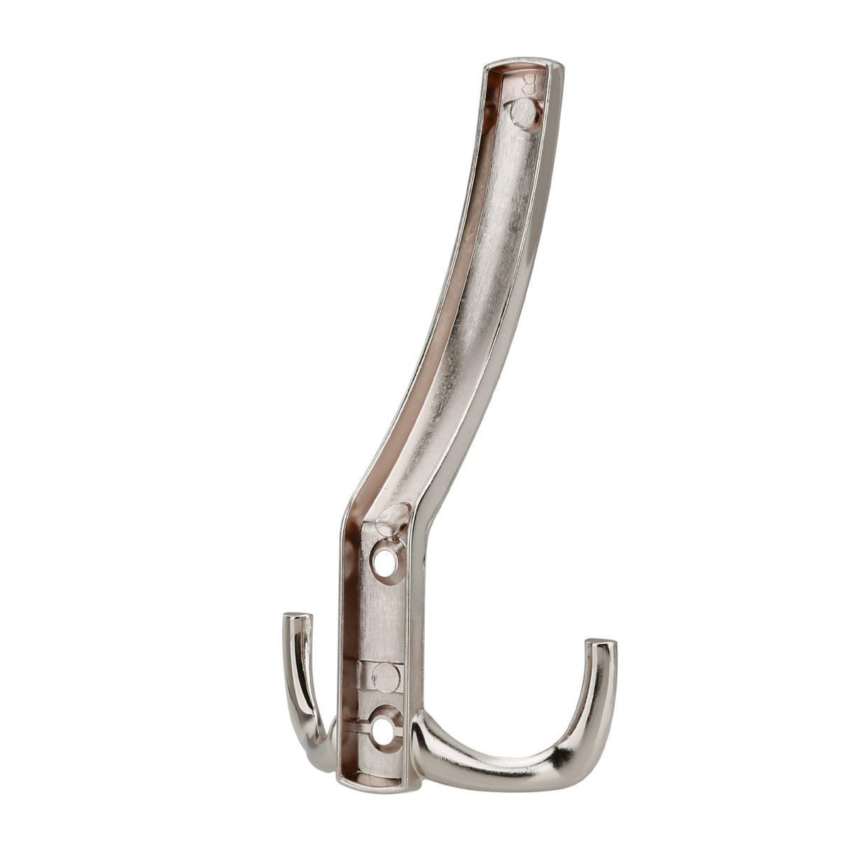 DOPPEL GARDEROBENHAKEN 7.58 / 1.69 / 14.28 cm - Nickelfarben, Metall (1.69/14/7.58cm) - Intirilife