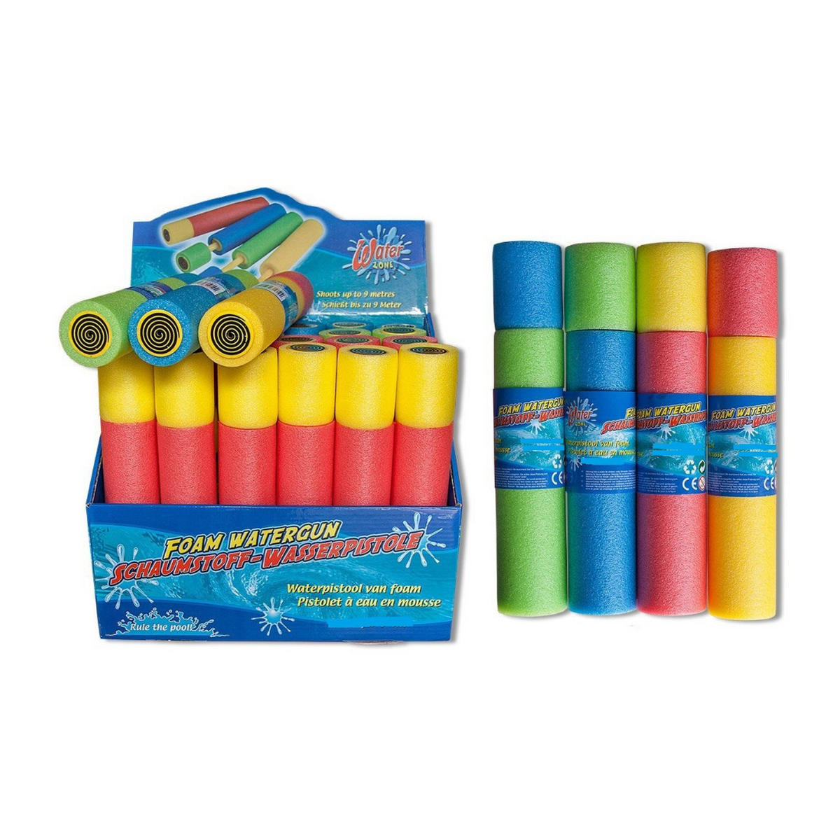 WASSERPISTOLE XXL 4er Set 54-92 cm Bunt, Wasserblaster, Wasserspielzeug, Poolspielzeug, Strandspielzeug, Gartenspielzeug, Outdoor Spielzeug, Sommer - Multicolor, Kunststoff (95/35/10cm) - Sena