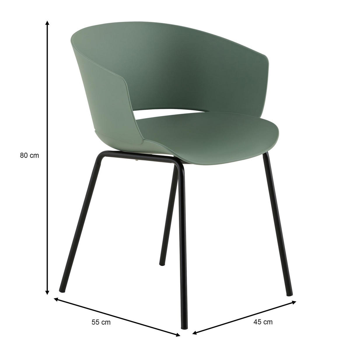 GARTENSTÜHLE NIVEL 4er-Set grün - Grün, Textil (60/80/56cm) - IDIMEX