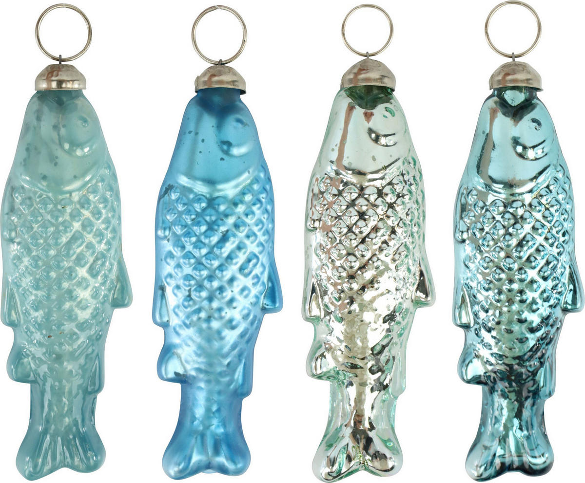 GLASSCHMUCK Fisch 13 cm - Blau, Glas (4/13/2.5cm) - FURNARO