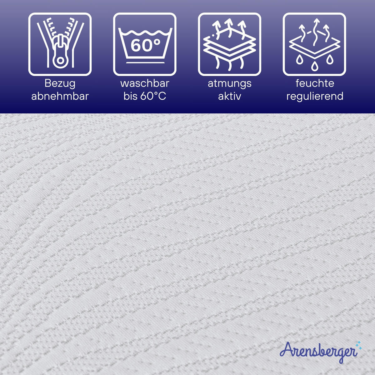 GEL-MATRATZE SARA, Höhe 16cm, 180x200cm - Weiß, Textil (180/200cm) - Arensberger