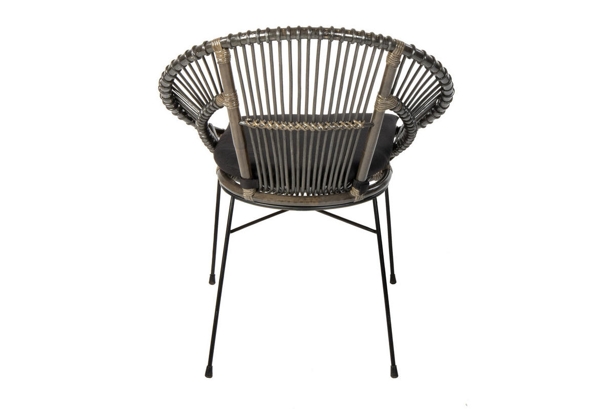 ESSZIMMERSTUHL GENUA - Anthrazit/Schwarz, Naturmaterialien/Metall (42/88/45cm) - SAM