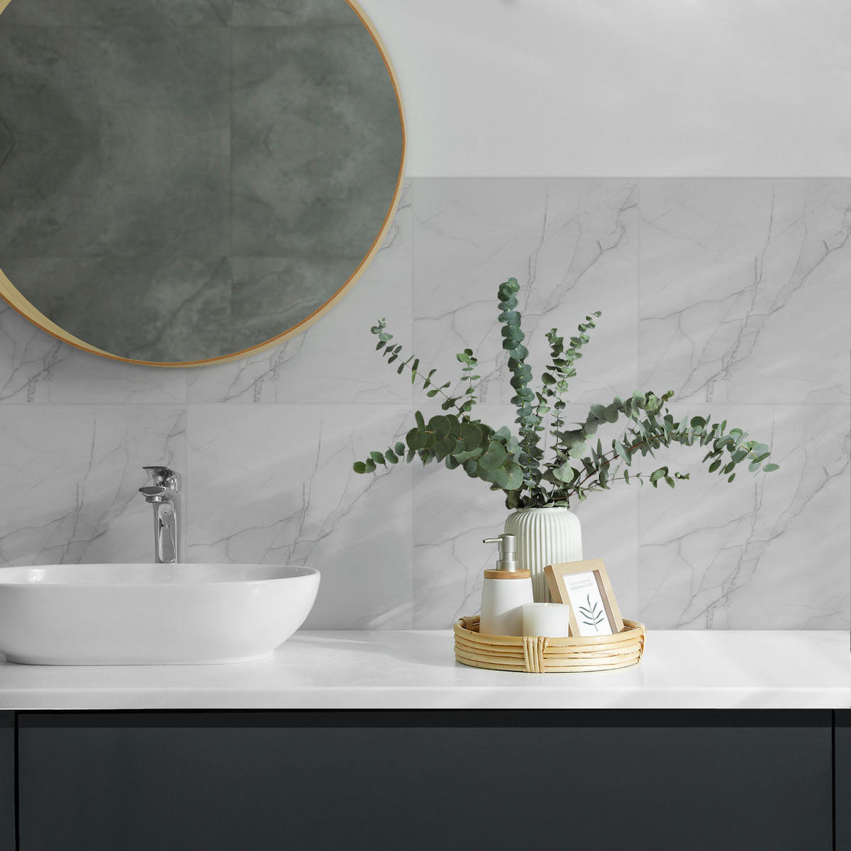 WANDPANEEL 9 Stück 30x30 cm selbstklebend Aurina - Creme, Kunststoff (30/1.6/30cm) - Wallfluent