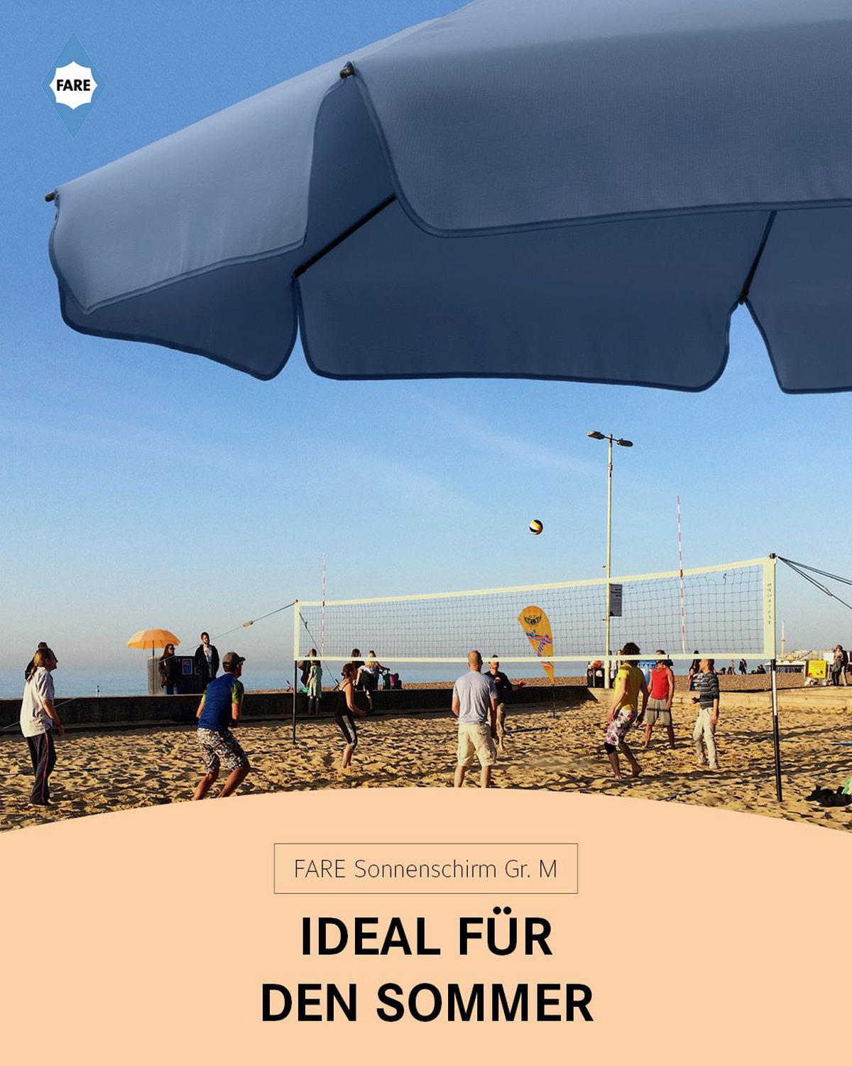 SONNENSCHIRM 180/180/127 cm - Dunkelblau, Kunststoff (180/180cm) - FARE