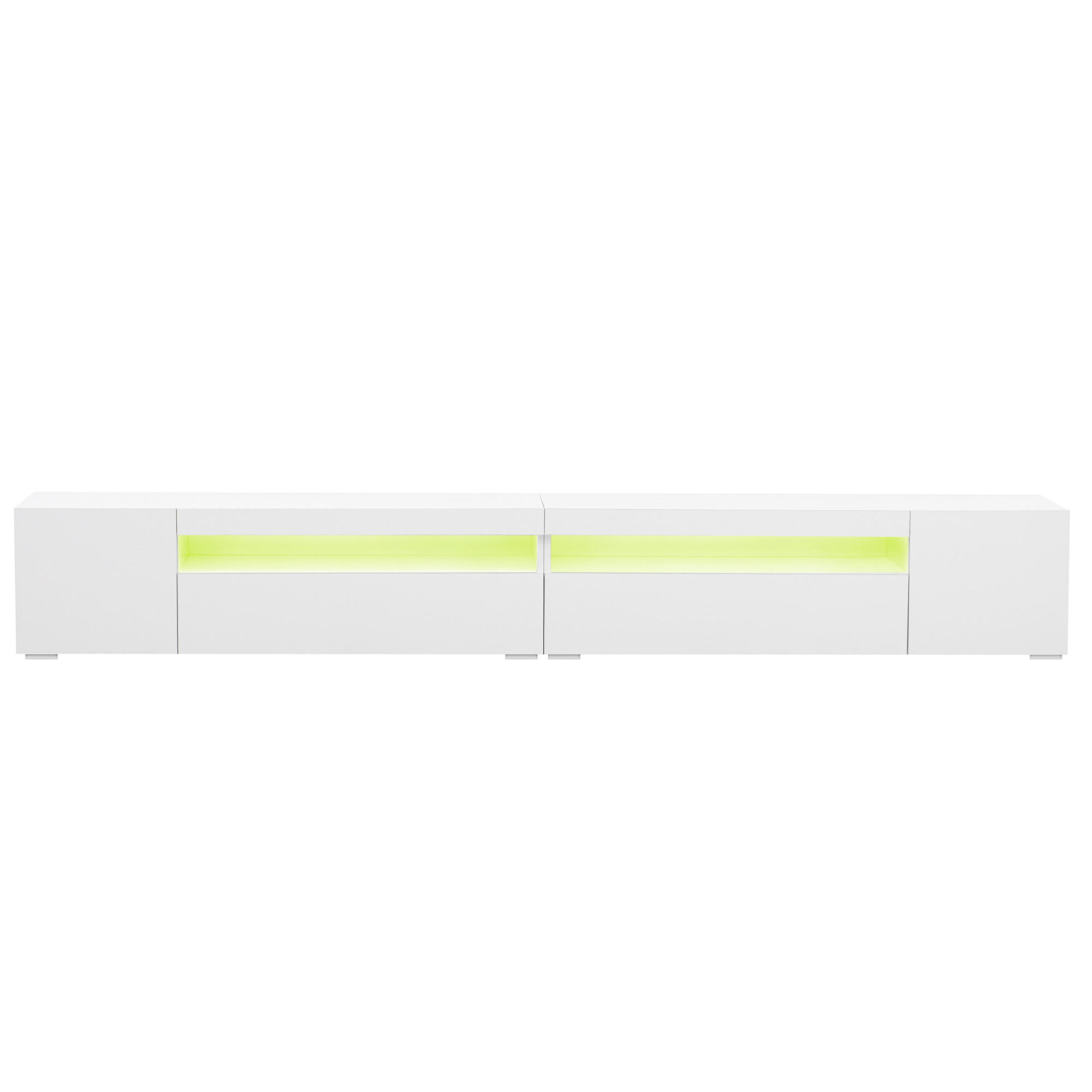 TV-ELEMENTMODERNER 240cm Weiß MDF mit LED-Beleuchtung und Symmetrischem Design - Weiß, Holz (49.5/15.5/107cm) - Raelunyi