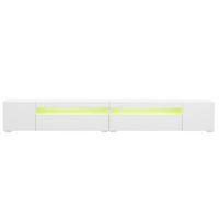 TV-ELEMENTMODERNER 240cm Weiß MDF mit LED-Beleuchtung und Symmetrischem Design - Weiß, Holz (49.5/15.5/107cm) - Raelunyi