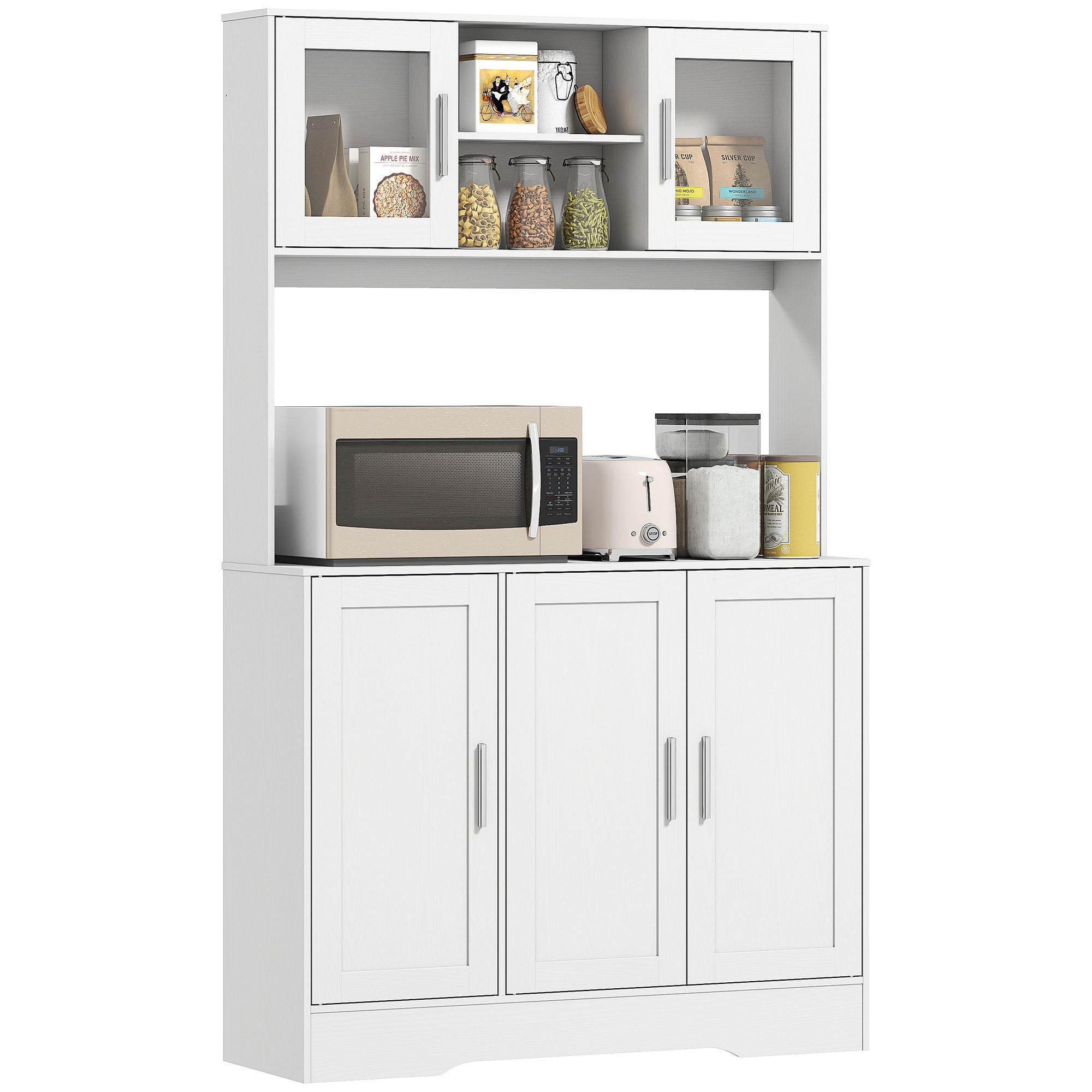 KÜCHENSCHRANK Weiß, 108/35/180 cm - Weiß, Holzwerkstoff (108/180/35cm) - PANGIVO