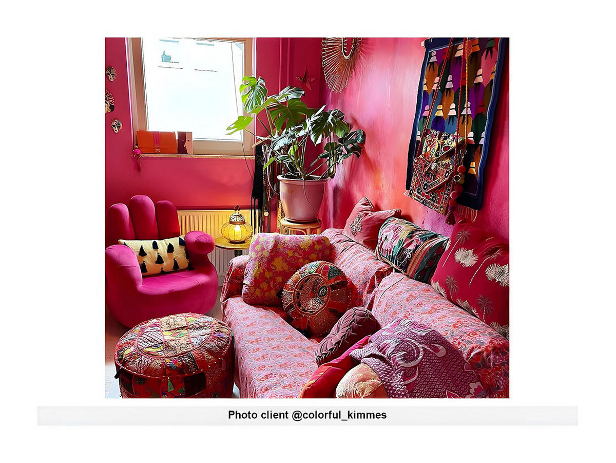 FINGERSESSEL drehbar - Samt - Fuchsia - CATCHY - Pink, Textil (78/89/82cm) - Vente-Unique