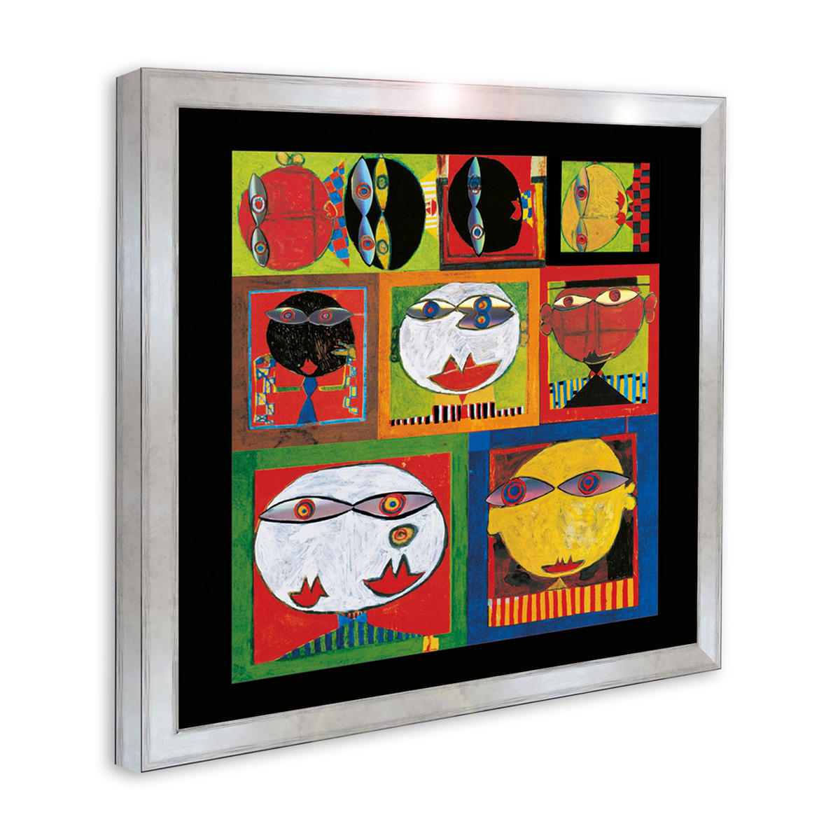 BILD gerahmt 53x53 cm Friedensreich Hundertwasser „We live in Paradise“ - Gelb, Holz (53/53cm) - artissimo