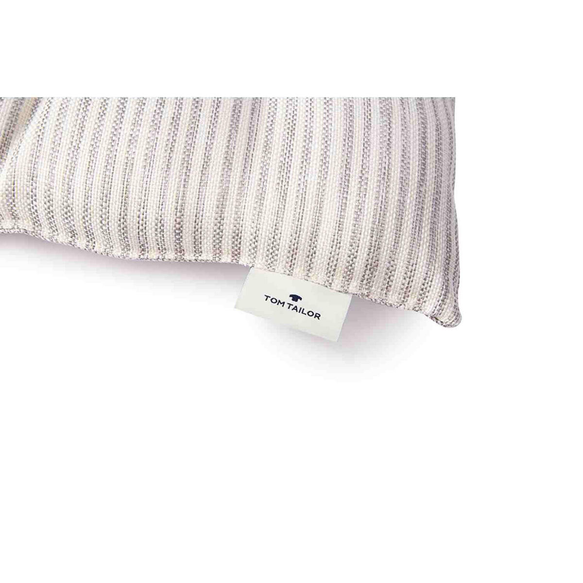 SITZKISSEN 4er Sparset FRESHSTRIPE4ER - Hellgrau, Textil (40/40/5cm) - Tom Tailor