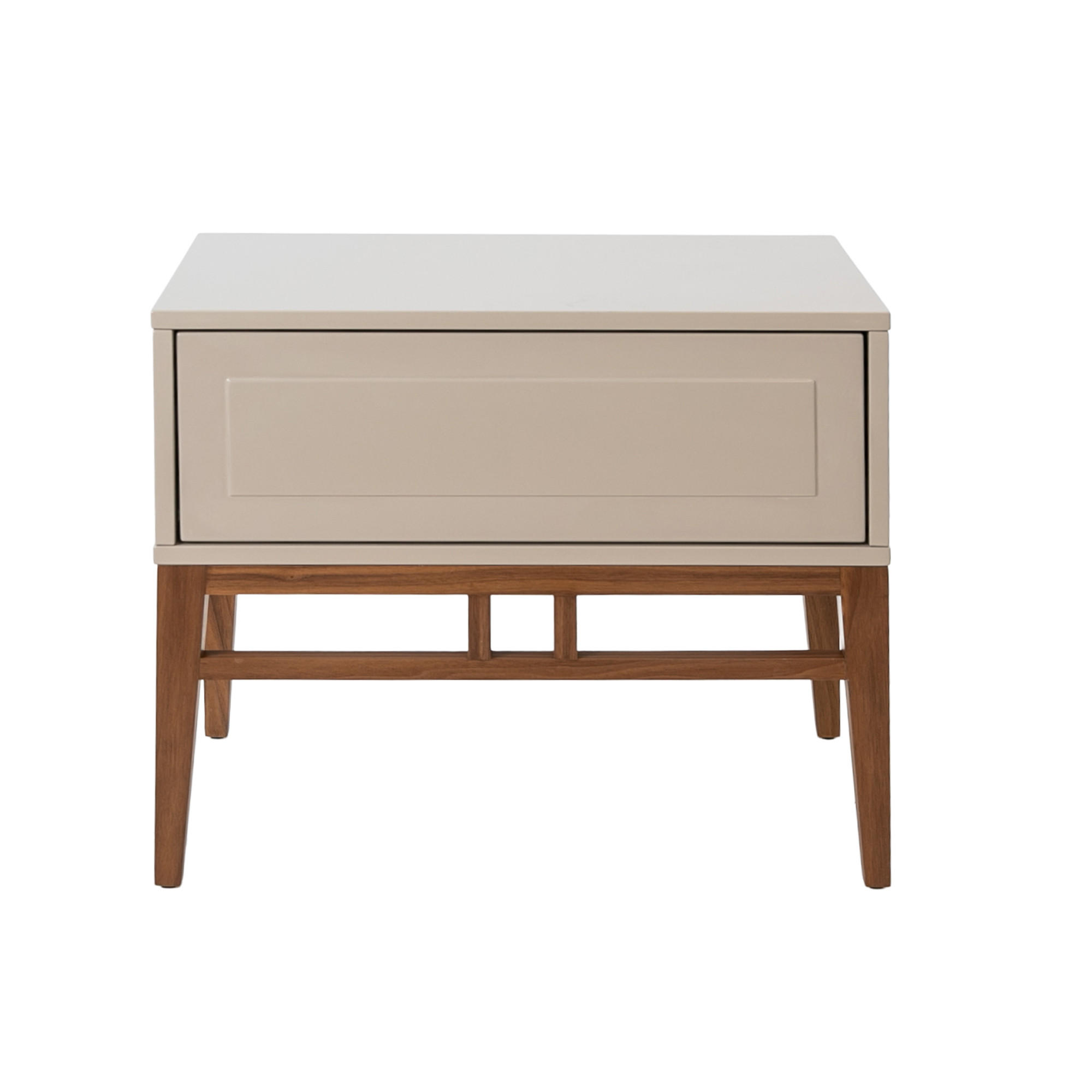 NACHTTISCH in Beige und Walnussholz - Beige/Multicolor, Holz/Holzwerkstoff (60/50/40cm) - ANGEL CERDA