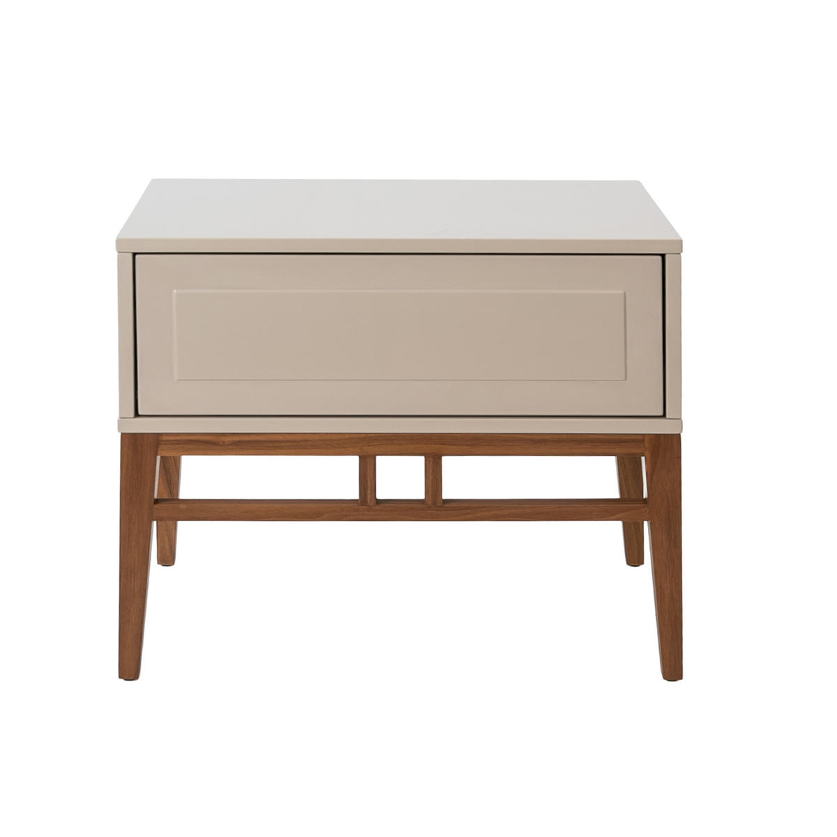 NACHTTISCH in Beige und Walnussholz - Beige/Multicolor, Holz/Holzwerkstoff (60/50/40cm) - ANGEL CERDA