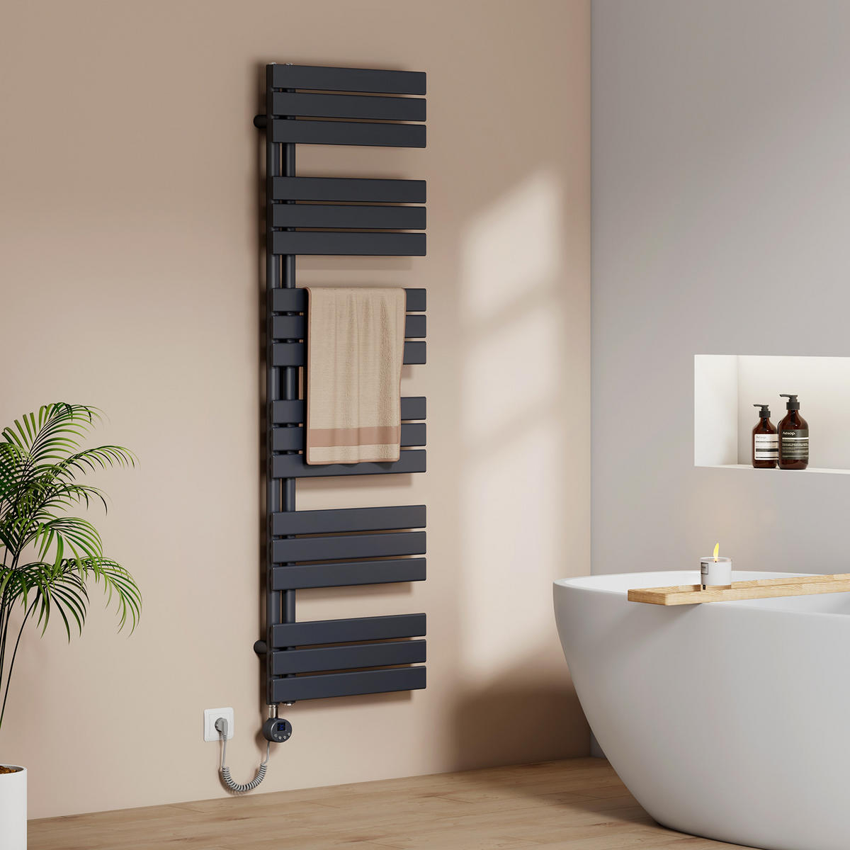 HEIZKÖRPER Elektrisch WLAN Thermostat Anthrazit - Anthrazit, Metall (50/159.9/5.9cm) - EMKE