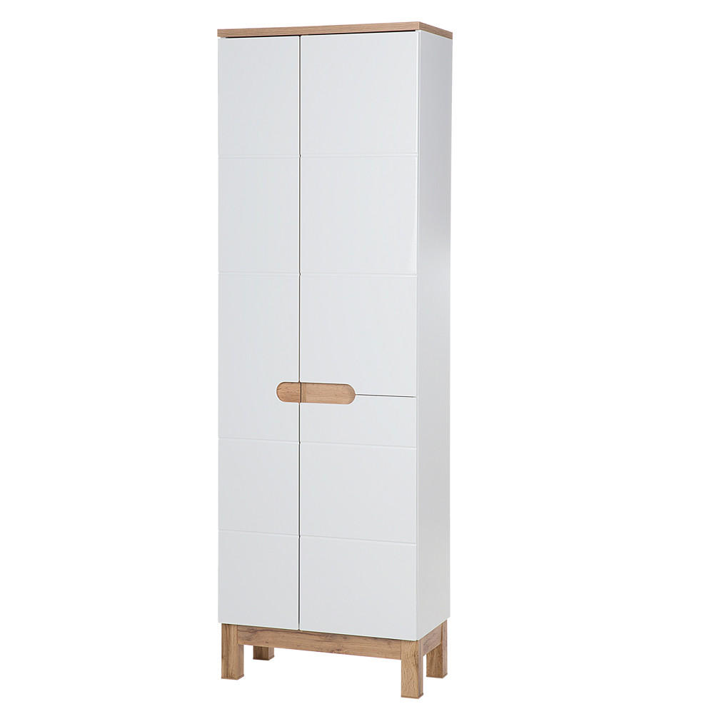 HOCHSCHRANK Solna-56 - Weiß, Holzwerkstoff (60/187/33cm) - Lomado
