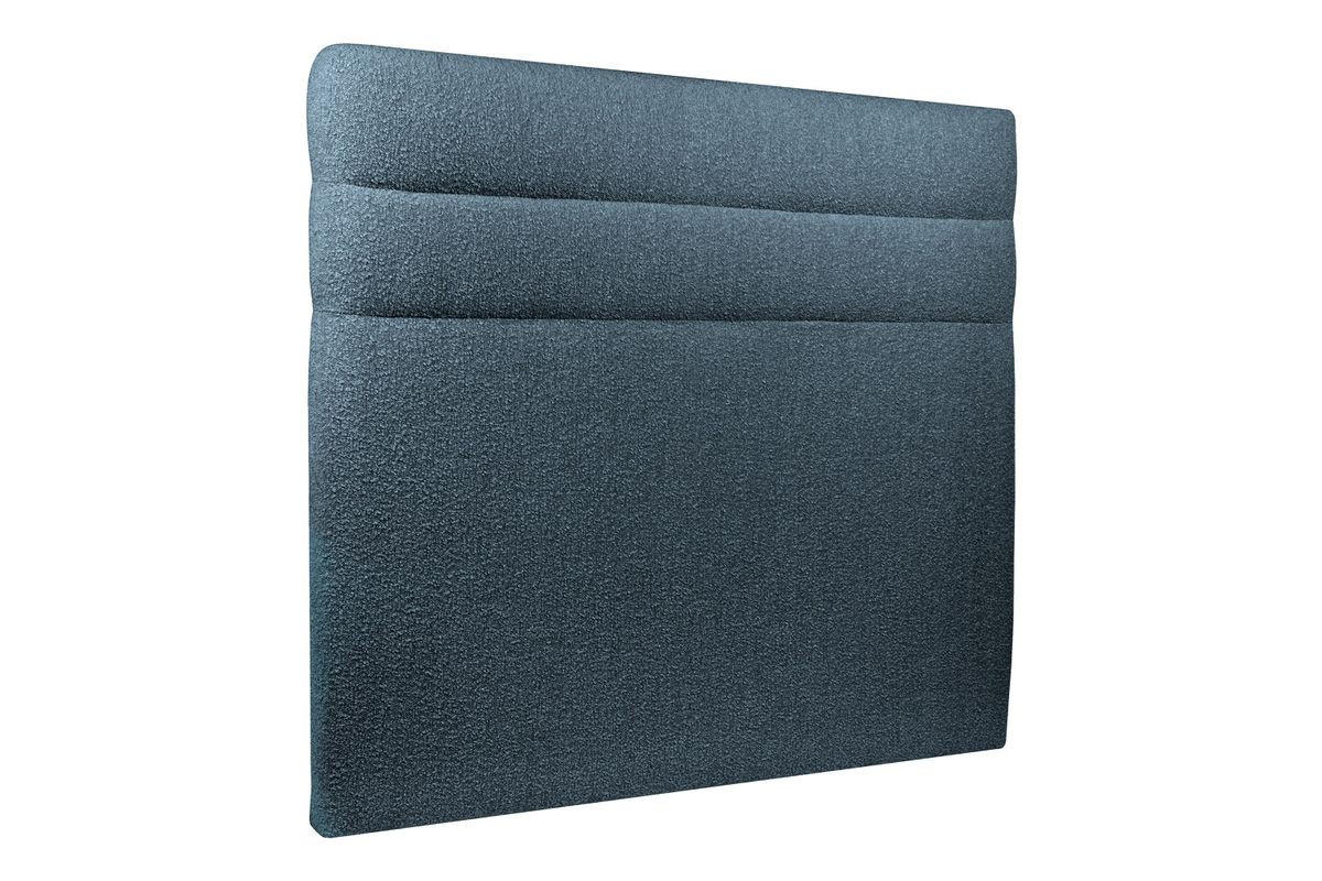 KOPFTEIL Modell Linien – Blauer Bouclé-Stoff 180 cm - Blau/Beige, Karton/Holz (180/120/10cm) - Sommeil de Plomb