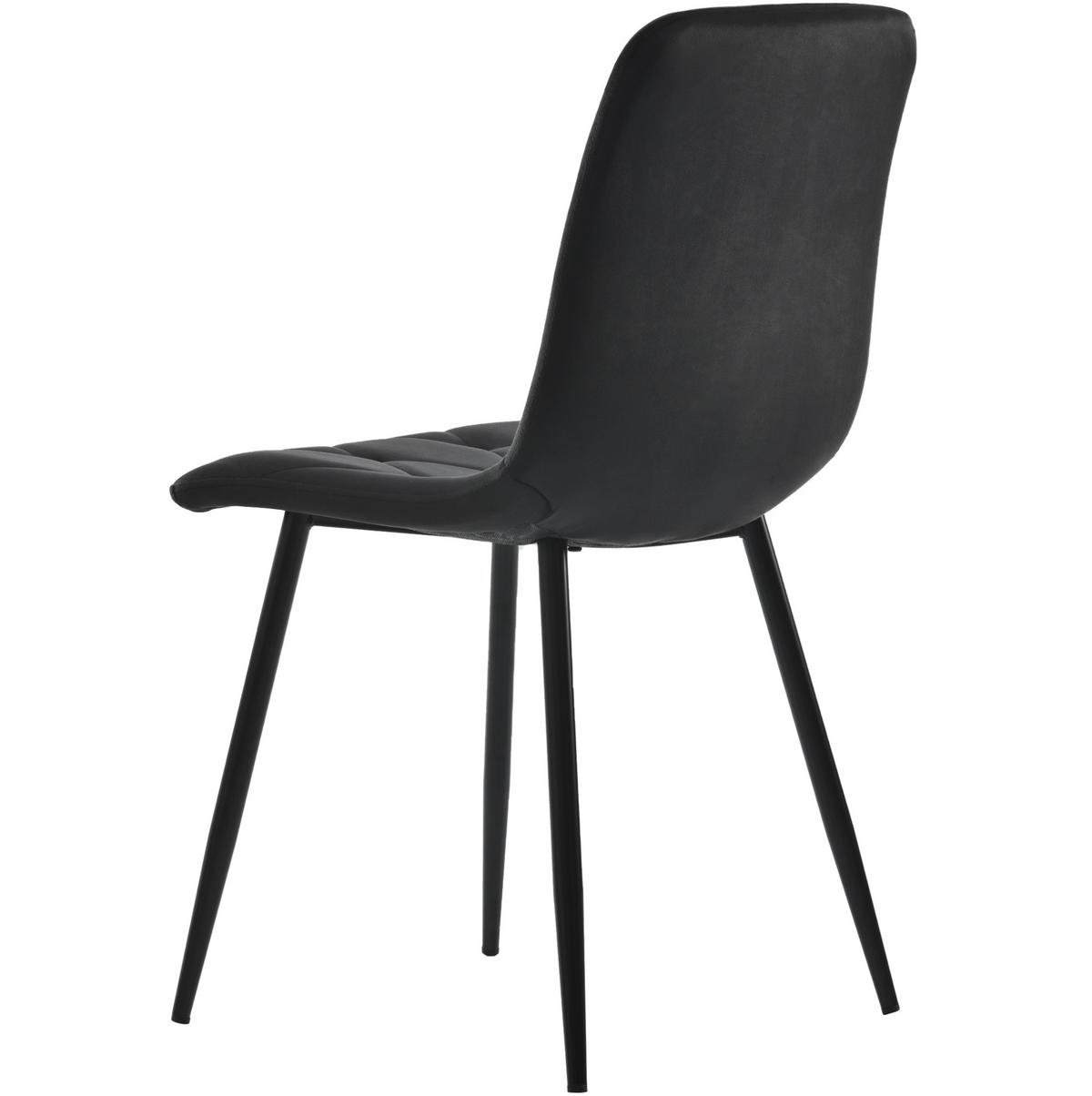 ESSZIMMERSTUHL 4er-Set mit Rückenlehne Samt Schwarz - Schwarz, Metall (40/86/45cm) - Meubliv