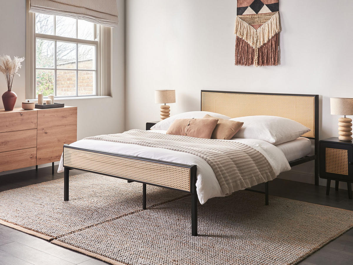 POSTEL s roštem 140/200 cm Železo Světle hnědá Avanton - světle hnědá, kov (140/200cm) - Beliani