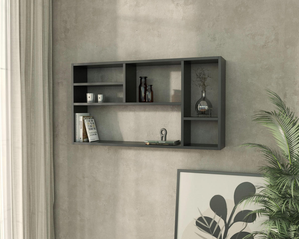 WANDREGAL MILANO Schwarz 109,2/18/60 cm - Schwarz, Holzwerkstoff (109.2/60/18cm) - Matkam Möbel