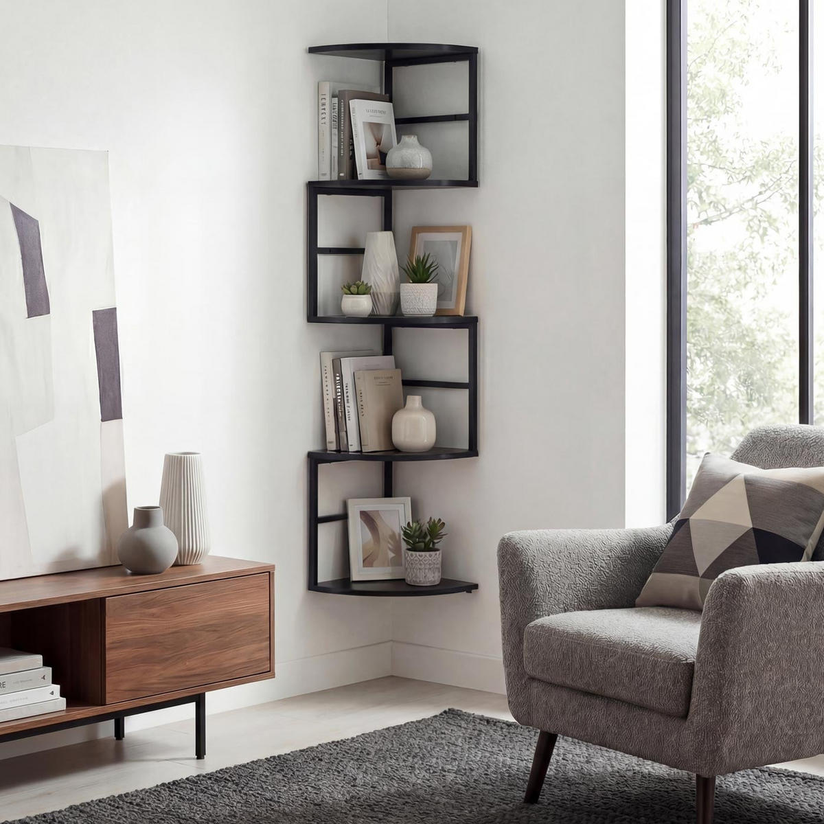 ECKREGAL Schwarz - Schwarz, Metall (30/128/30cm) - MCW