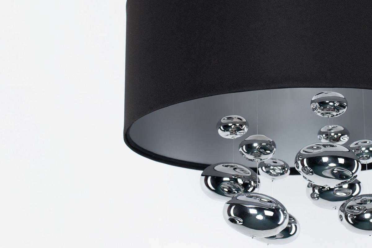 HÄNGELEUCHTE Schwarz 40/96 cm - Silberfarben/Schwarz, Kunststoff (40/1/96cm) - ONZENO