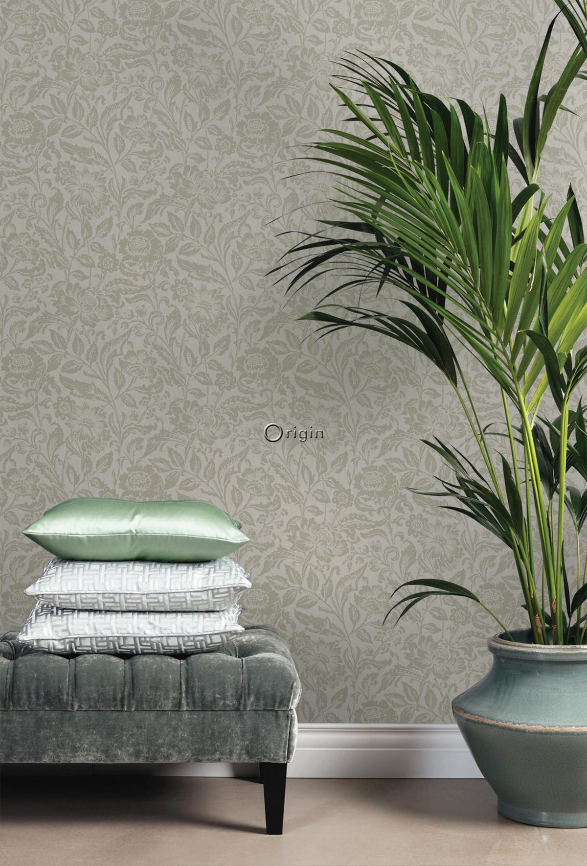 TAPETE Blumen 53 cm x 10.05 m - Braun, Papier (53/1000cm) - Origin Wallcoverings