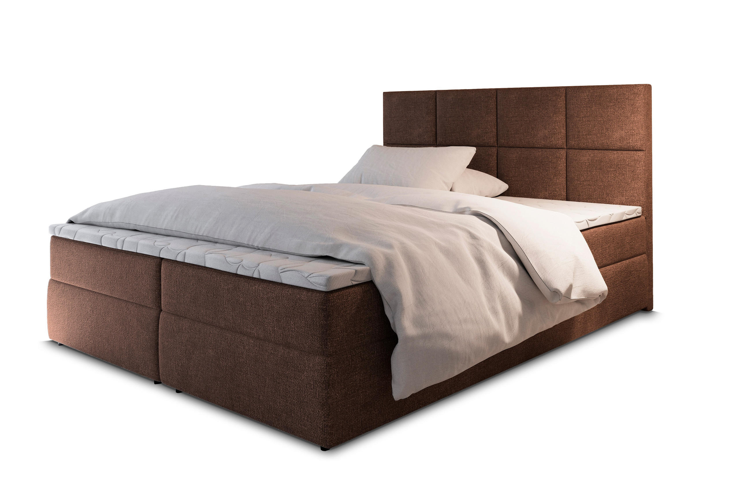 Masseno Boxbett Braun 200x200 cm
