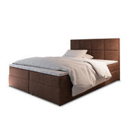 POSTEL BOXSPRING LENA 140x200 cm, s matrací a úložným prostorem, hnědá - hnědá, kompozitní dřevo/textil (140/200cm) - MASSENO