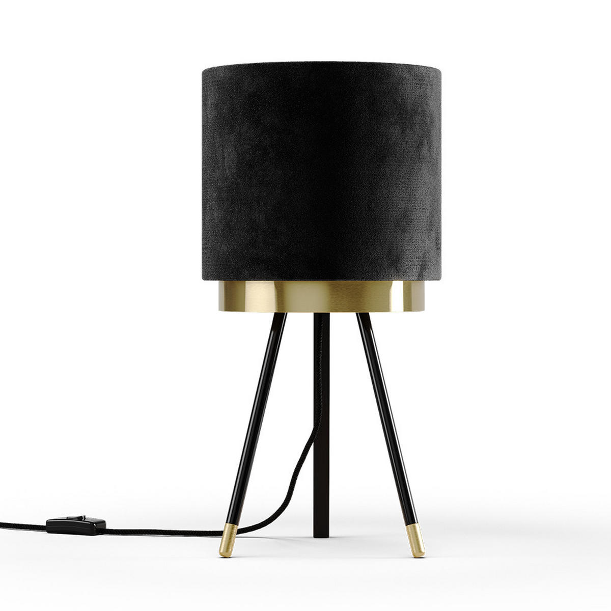 TISCHLAMPE Goldamo Schwarz 23 x 46 cm - Goldfarben/Schwarz, Metall (23/23/46cm) - Vicco