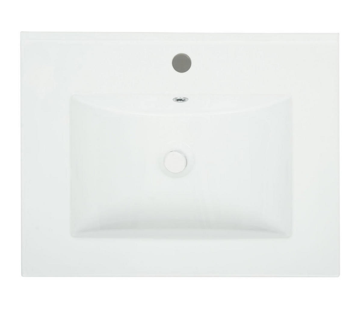 WASCHBECKEN eckig Weiß - Weiß, Keramik (61/17/47cm) - MCW