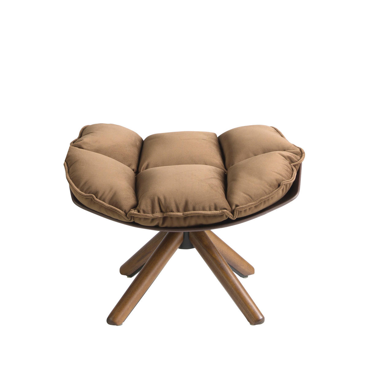 FUSSHOCKER aus braunem Samt , Braun | Walnuss 69/54/41 cm - Walnussfarben/Braun, Textil (69/41/54cm) - ANGEL CERDA