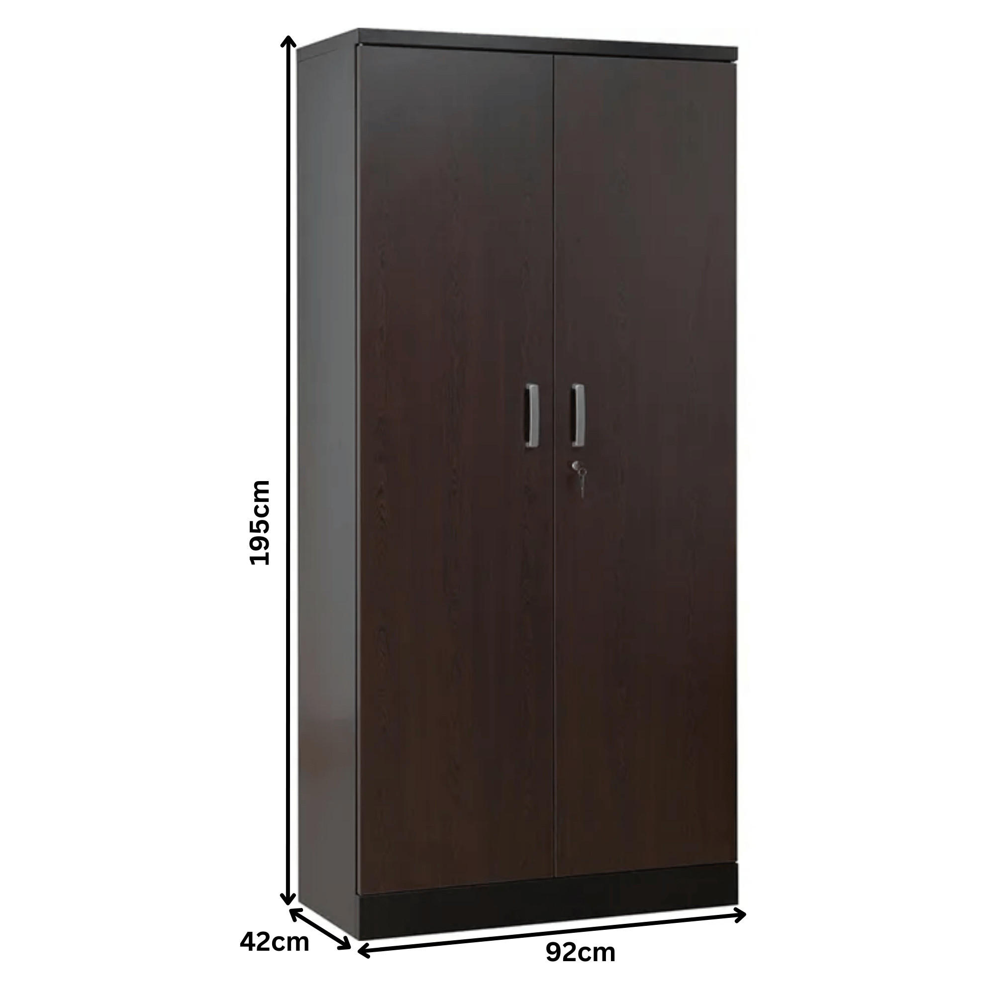 AKTENSCHRANK Beetle 4 Fachböden 195x92x42 cm Schwarz & Wenge - Wengefarben, Metall (92/195/42cm)