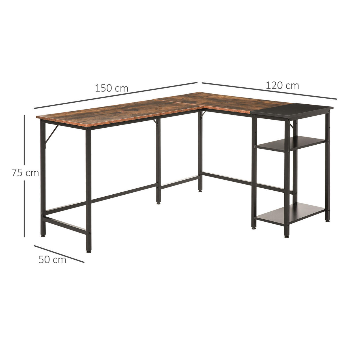 ECKSCHREIBTISCH Multicolor 1 Stück - Multicolor, Holzwerkstoff (150/120/75cm) - GiPP