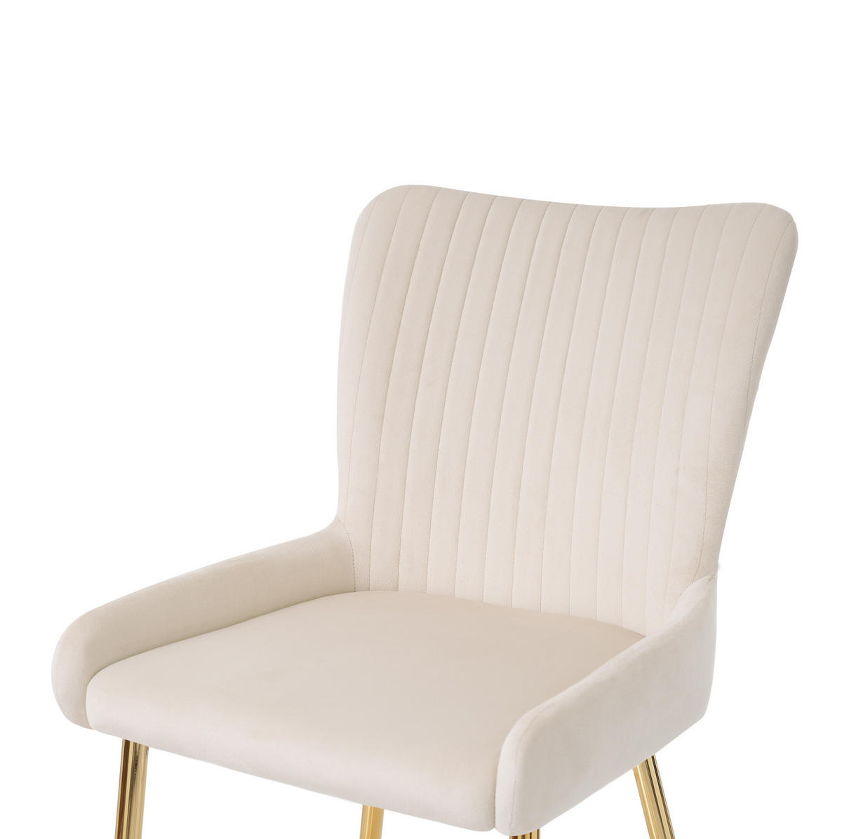 ESSZIMMERSTUHL 6er-Set Samt mit Metallbeinen Beige - Beige, Metall (47/85/58.2cm) - Meubliv