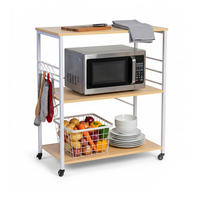 VOZIČEK za postrežbo - večbarvno, kovina/leseni material (80/89/40cm) - Relaxdays