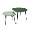 COUCHTISCH 2-tlg., Waldgrün und Salbeigrün - Grün, Metall (58/50/34cm) - Oviala