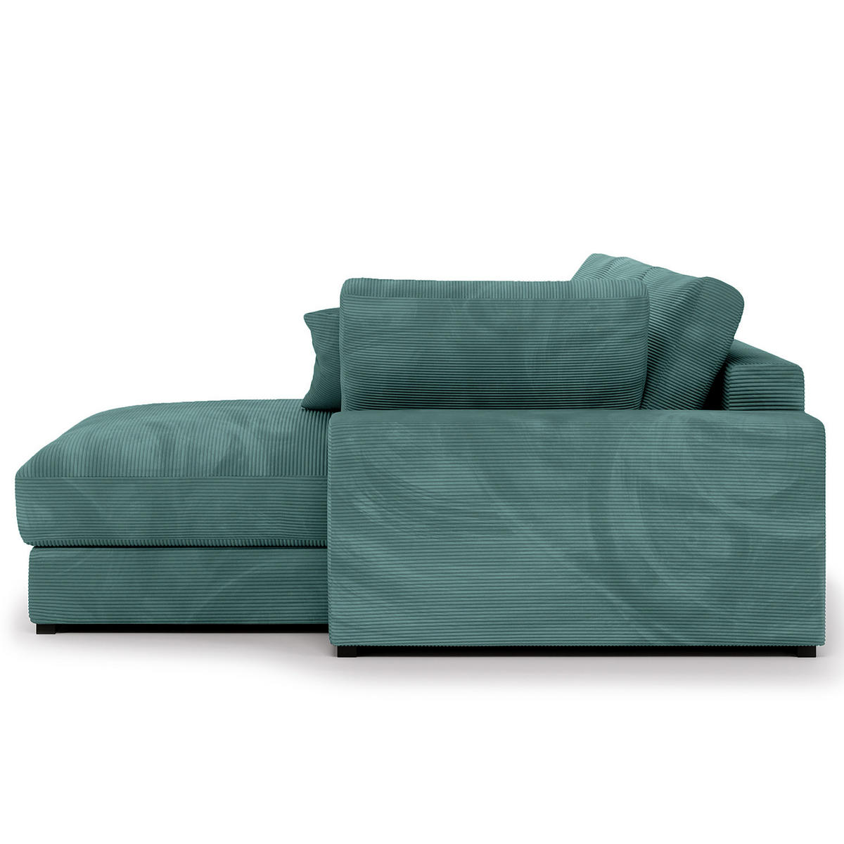 ECKSOFA mit Longchair - Blaugrau/Schwarz, Kunststoff/Textil (340/205cm) - home24