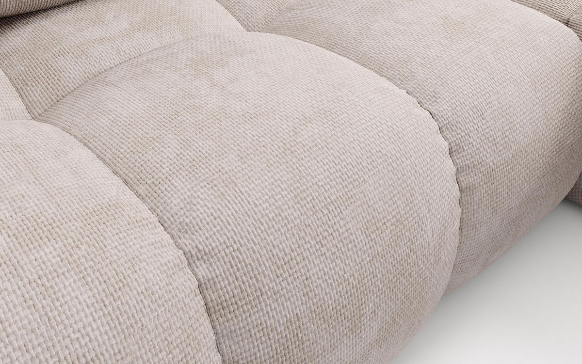 ECKSOFA DUCA R-S Beige Chenille mit Schlaffunktion - Beige, Holz (266.5/266.5cm) - MASSENO