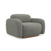 SESSEL Bouclé Stoff Beige - Beige/Braun, Holz/Textil (110/73/95cm) - Makamii