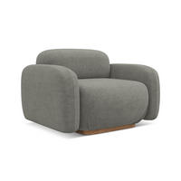 SESSEL Bouclé Stoff Beige - Beige/Braun, Holz/Textil (110/73/95cm) - Makamii