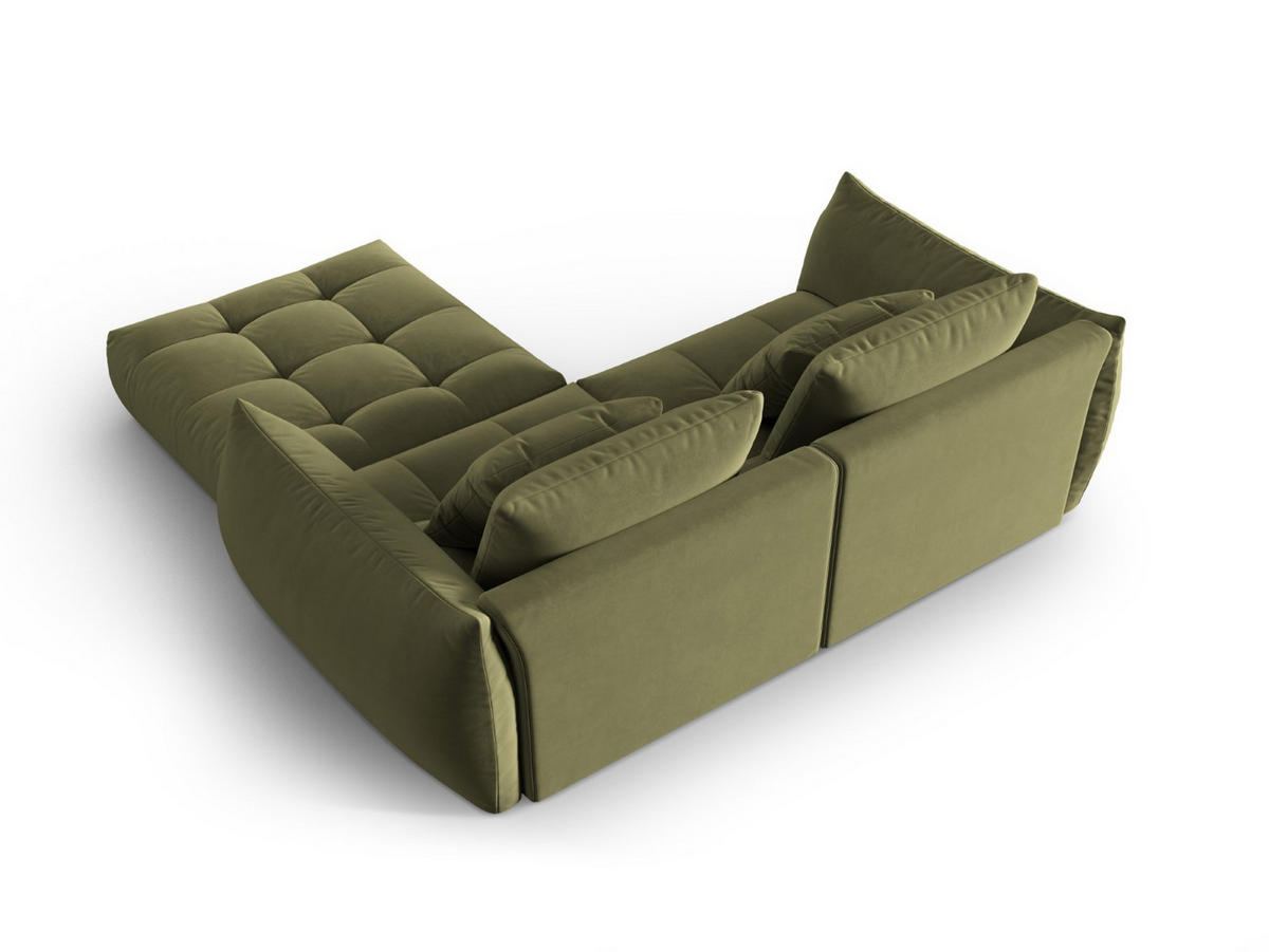 SOFA modular Bloom aus Samt hellgrün 3 Sitzplätze - Hellgrün, Textil (216/232cm) - Micadoni