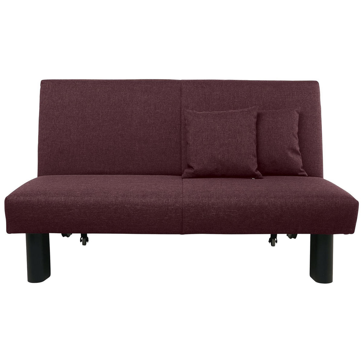 FALTSOFA Kalomira Bezug Flachgewebe Metall schwarz / burgund - Weinrot, Kunststoff (145/84/100cm) - 58aufmkessel