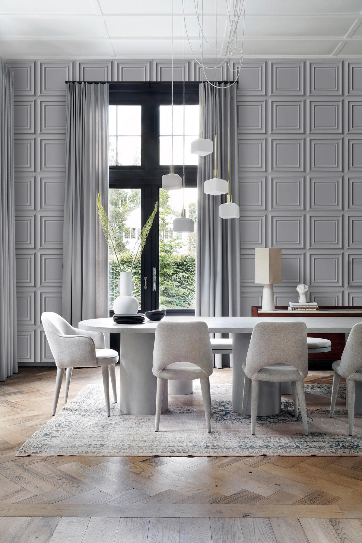 TAPETE Holzwandverkleidung 53 cm x 10.05 m - Grau, Papier (53/1000cm) - Origin Wallcoverings