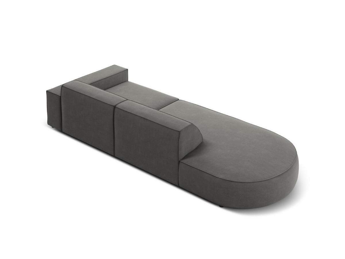 LINKES-SOFA Jodie aus Samt hellgrau 3 Sitzplätze - Hellgrau, Textil (262/70/102cm) - Micadoni