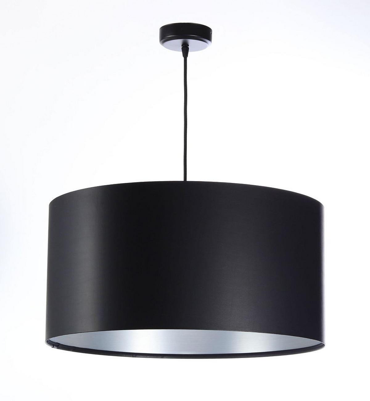 HÄNGELEUCHTE Schwarz 50/25 cm - Silberfarben/Schwarz, Kunststoff (50/0.8/25cm) - ONZENO