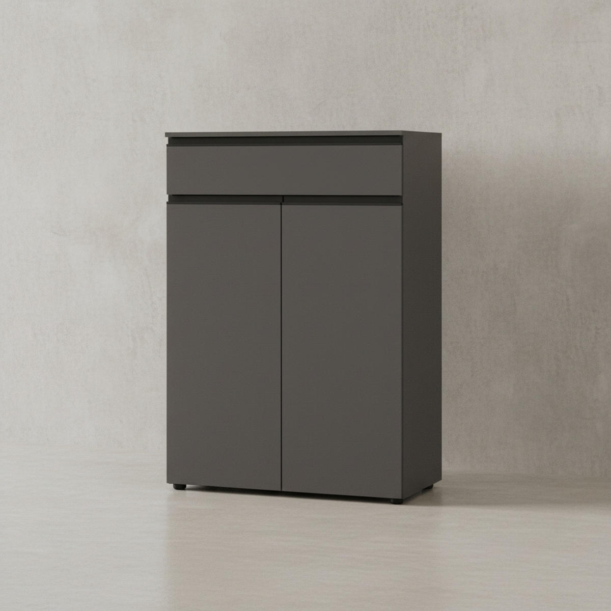 AKTENSCHRANK mit Schublade Soft-Close 81x120x40 cm Graphit - Schwarz, Holzwerkstoff (81/120/40cm) - KADIMA DESIGN