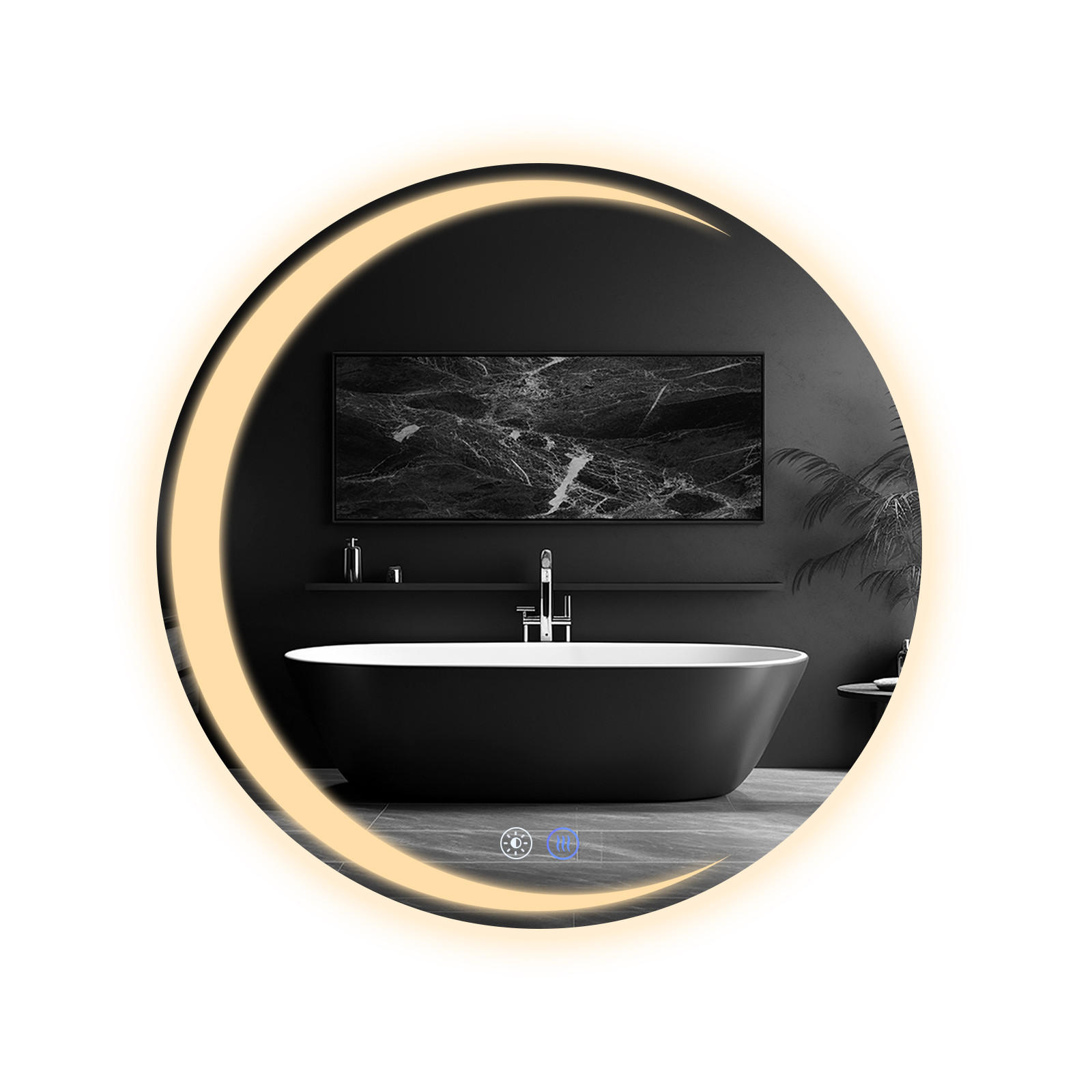 BADSPIEGEL Modern Finng 70/70/2.4 cm - Alufarben, Metall (70/70/2.4cm) - ZMH