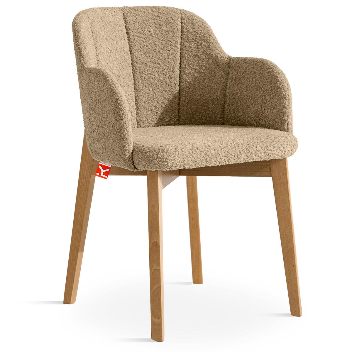POLSTERSTUHL LONIS Esszimmerstühle 2er Set - Eichefarben/Braun, Holz/Textil (55/82/54cm) - KONSIMO®