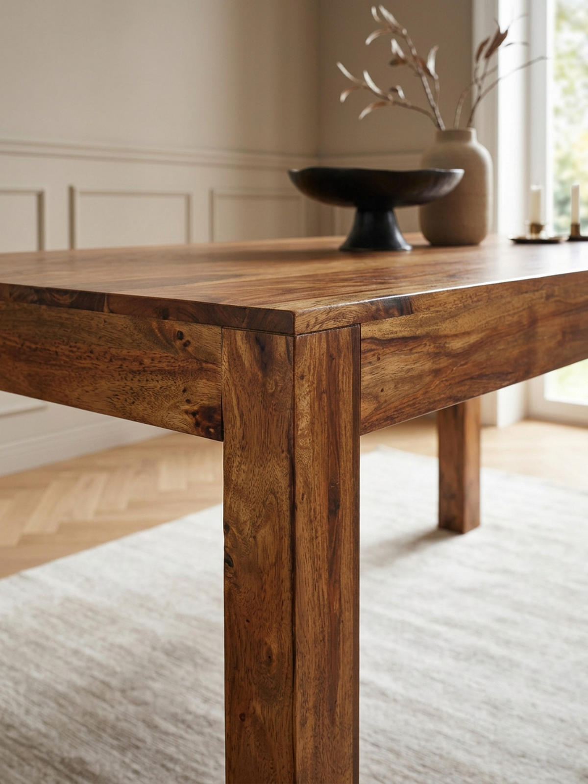 ESSTISCH Massivholz Akazie Rechteckig Handgefertigt NAKO, Braun 180x90x76 cm - Dunkelbraun/Braun, Holz (90/180/76cm) - KADIMA DESIGN